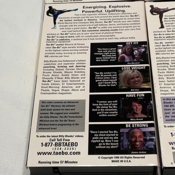 TAE-BO by Billy Blanks Collection of Five VHS Tapes - Picture 11 of 12